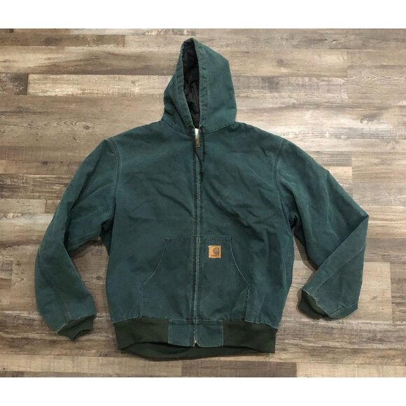 Vintage Rare 2000s Green Carhartt 2XLT Zip Up Detroit Workwear Jacket JO6HTG